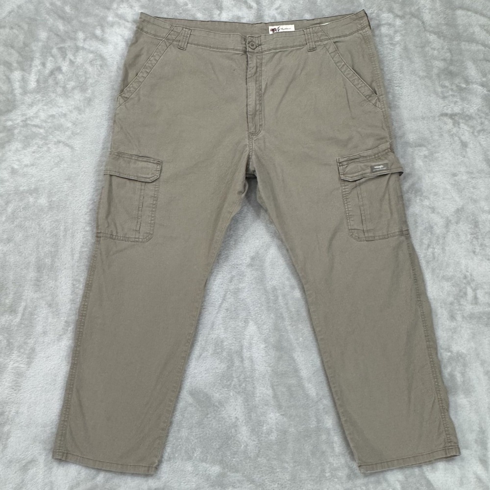 Wranglerβ Pants Mens 42x30 Beige Ripstop Cargo Relaxed Workwear Hiking Gorpcore